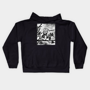 Owl in the Sad Night Kids Hoodie